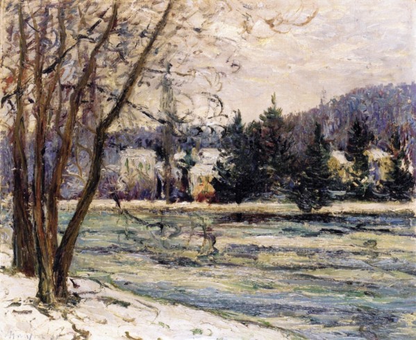 The Ice on Pond of Avray by Maxime Maufra